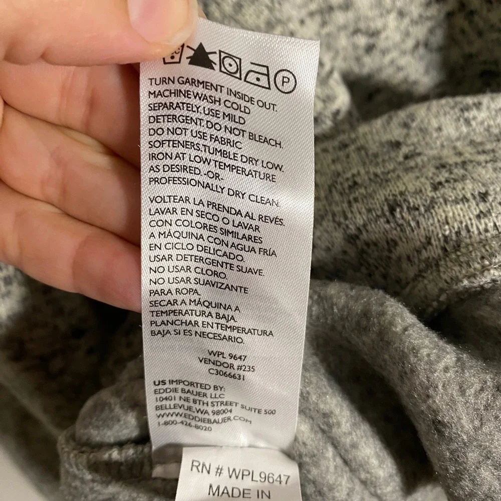 Eddie Bauer Men's Radiator Fleece Snap Mock Pullover Sweater XXL Gray Heather - Picture 8 of 13